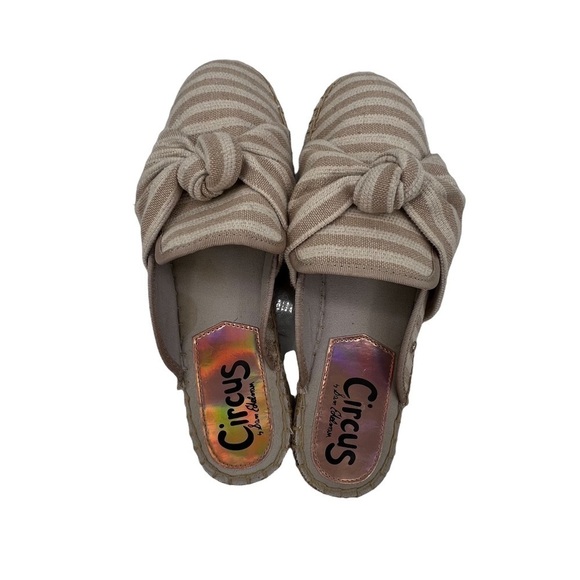 Circus By Sam Edelman Luciana Tan Striped Espadrille Mules Size 11 Women’s - Picture 1 of 8